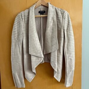 Marciano 100% Lamb Leather Draped Moto Jacket – Beige – Size 4